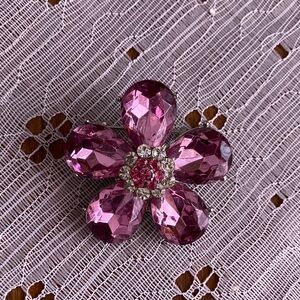 Elegant Pink Flower Brooch